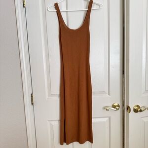 Leith Midi Sweater Dress in Chestnut Brown